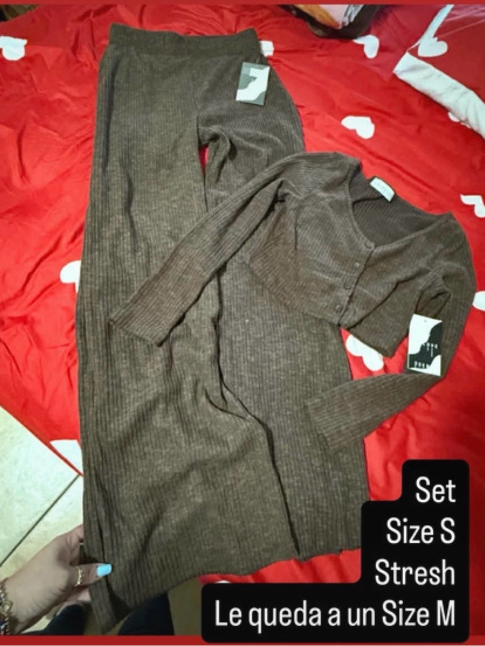 Sorel Brown Ribbed Knit Two-Piece Set